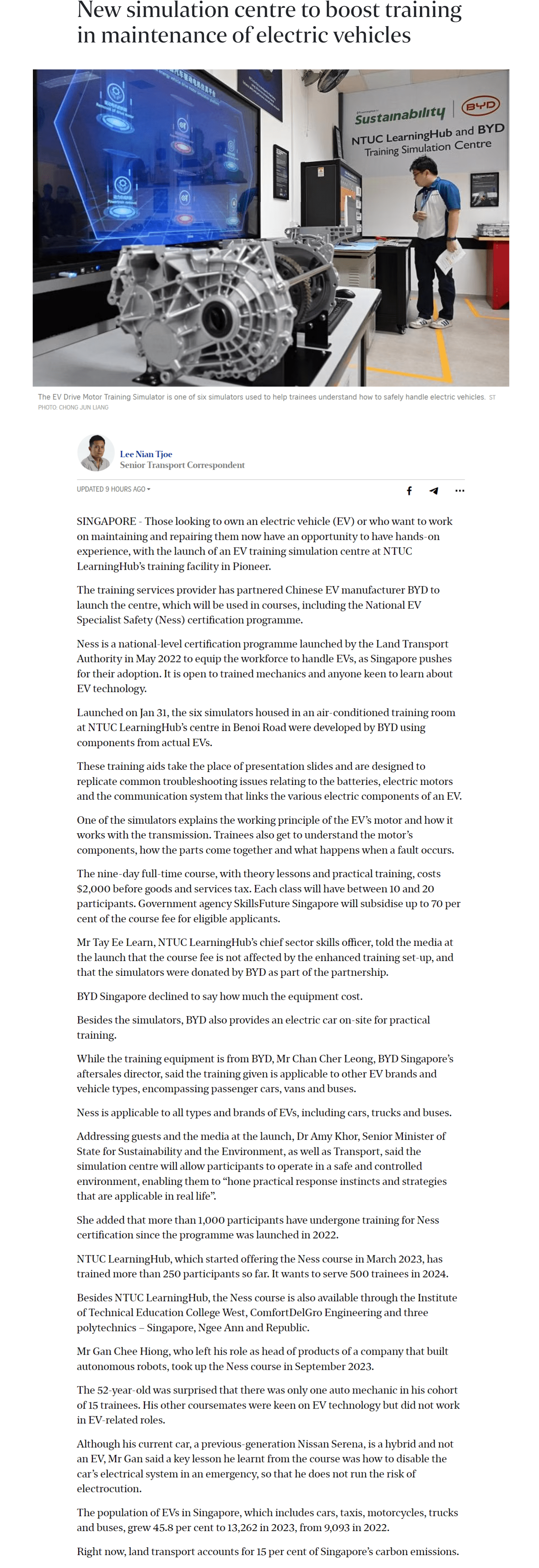 FireShot Capture 013 - New simulation centre to boost training in maintenance of electric ve_ - www.straitstimes.com