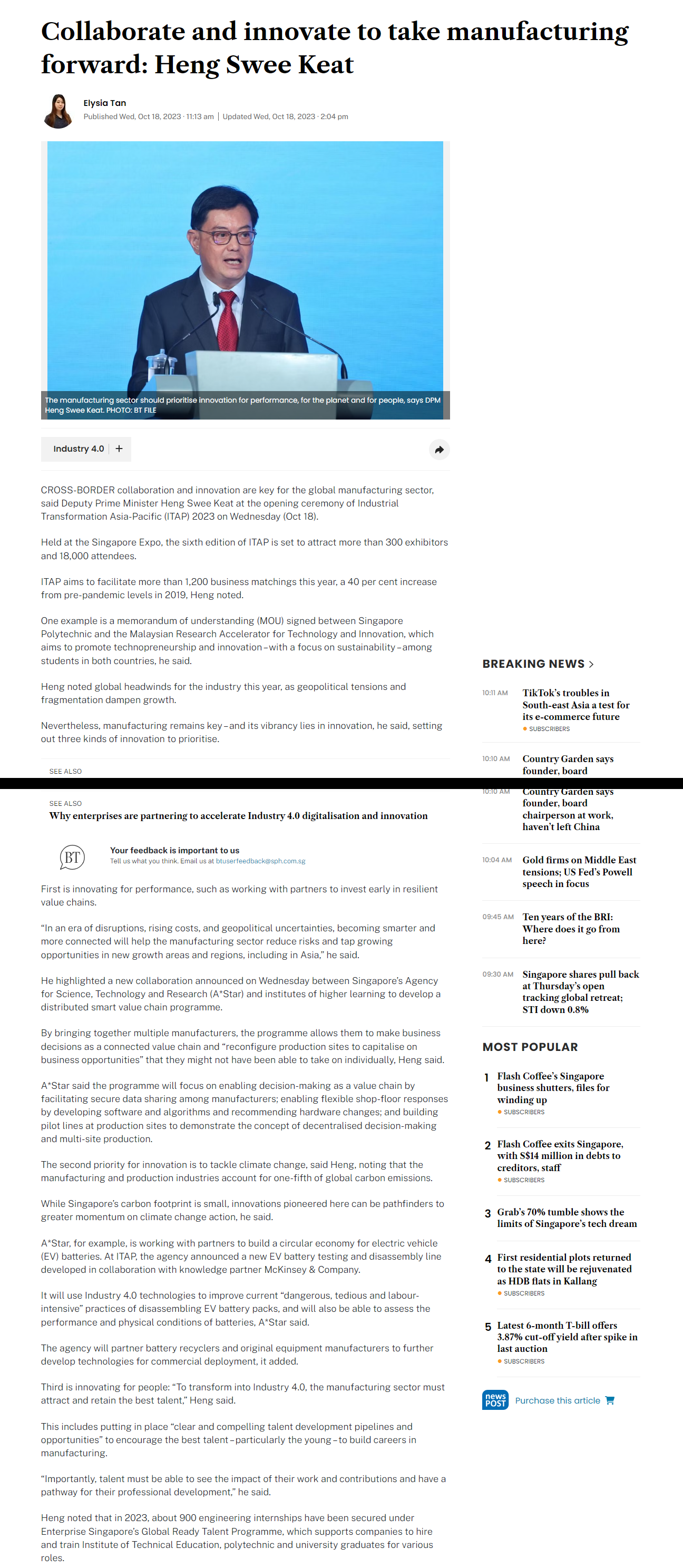 FireShot Capture 258 - Collaborate and innovate to take manufacturing forward_ Heng Swee Kea_ - www.businesstimes.com.sg