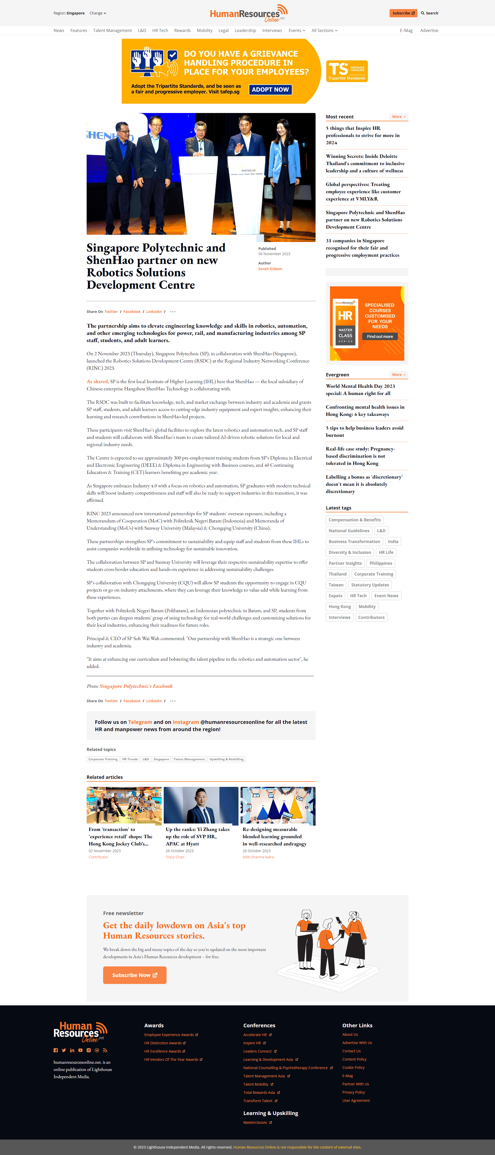 FireShot Capture 274 - Singapore Polytechnic and ShenHao partner on new Robotics Solutions D