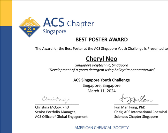Neo Sin Yin Cheryl award
