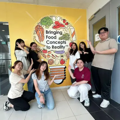 Diploma in Food Science & Technology students posing outside the lab
