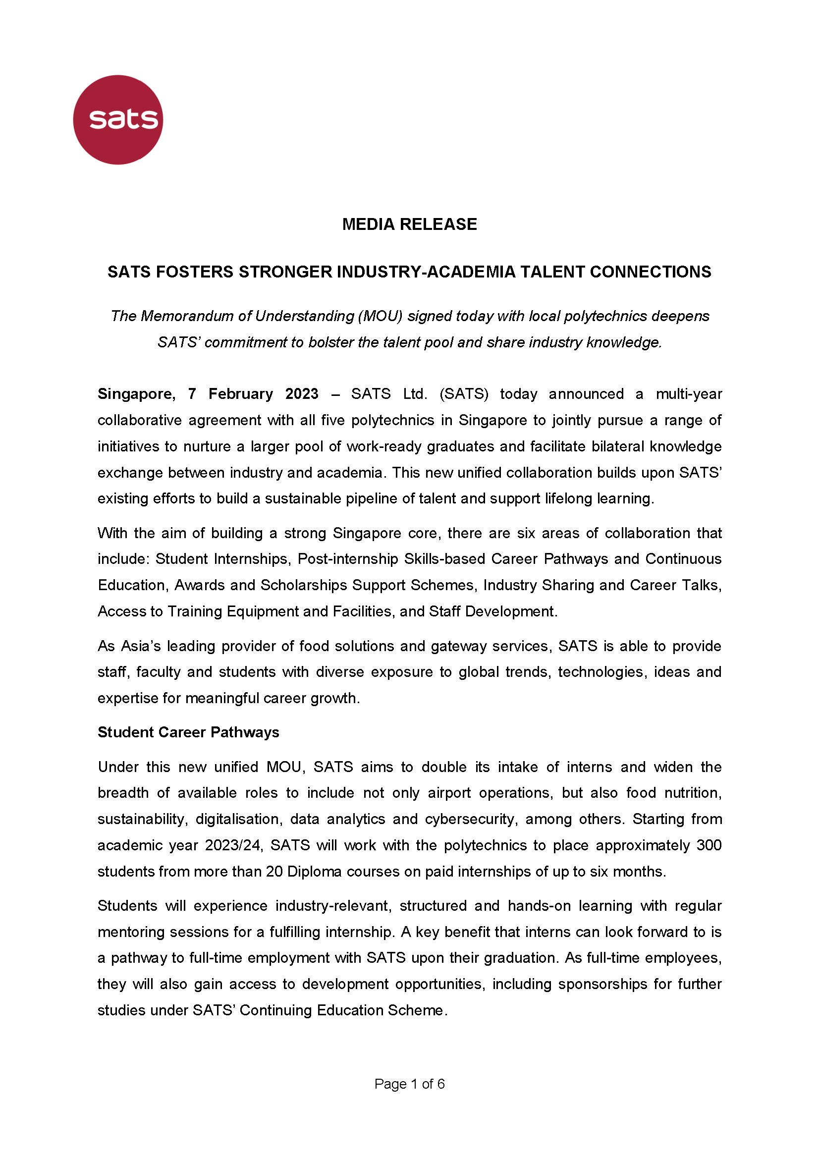 20230206_1200 SATS Media Release on MOU with Polytechnics_forPolytechnics_Page_1