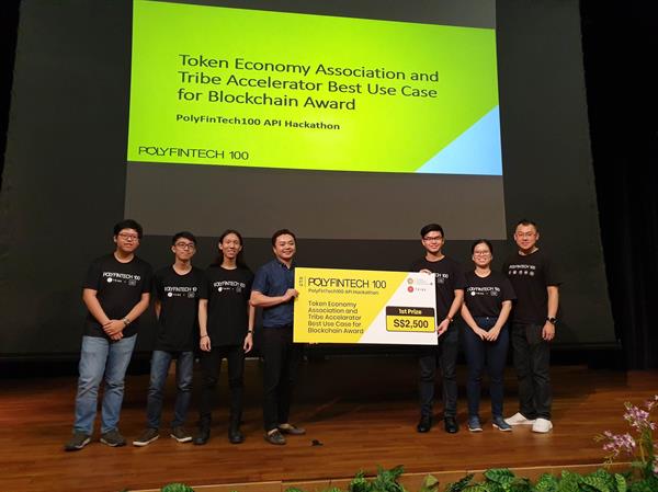 Group of 5 Year Three students from Diploma in Information Technology clinched 1st prize in Polyfintech Api Hackathon (the Blockchain category)