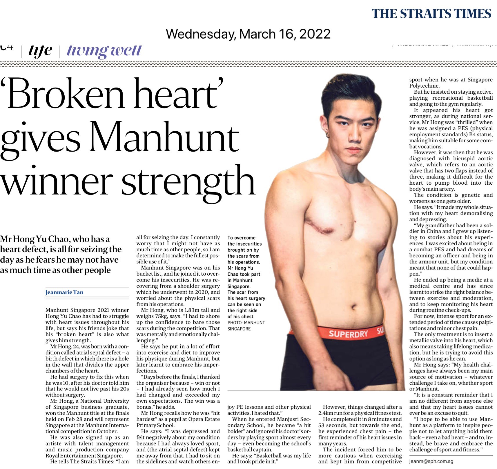 ‘Broken heart&#39; gives Manhunt winner strength - ST, 16 March 2022