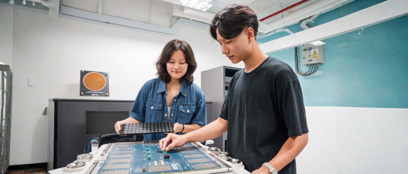 Students testing solar panel