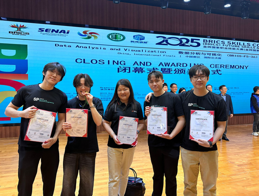 All 4 students with their Mentor, Dr. Wang Wei