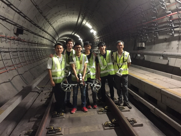 students in tunnel
