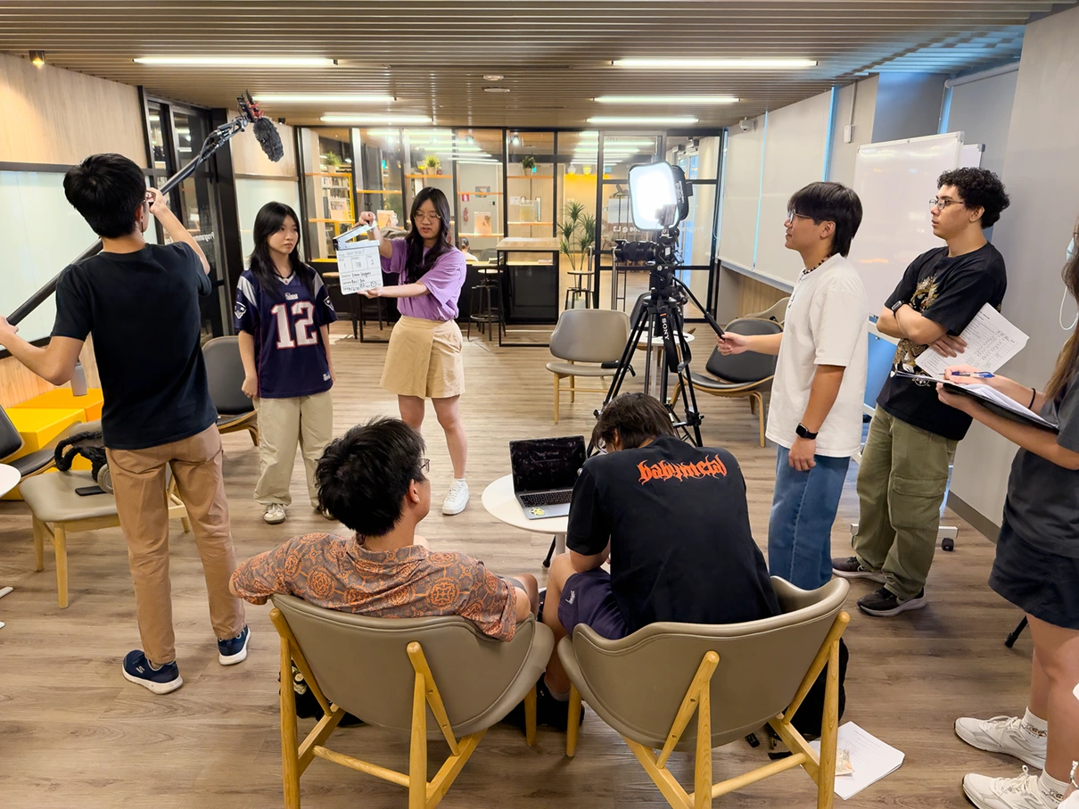 Production crew on a set