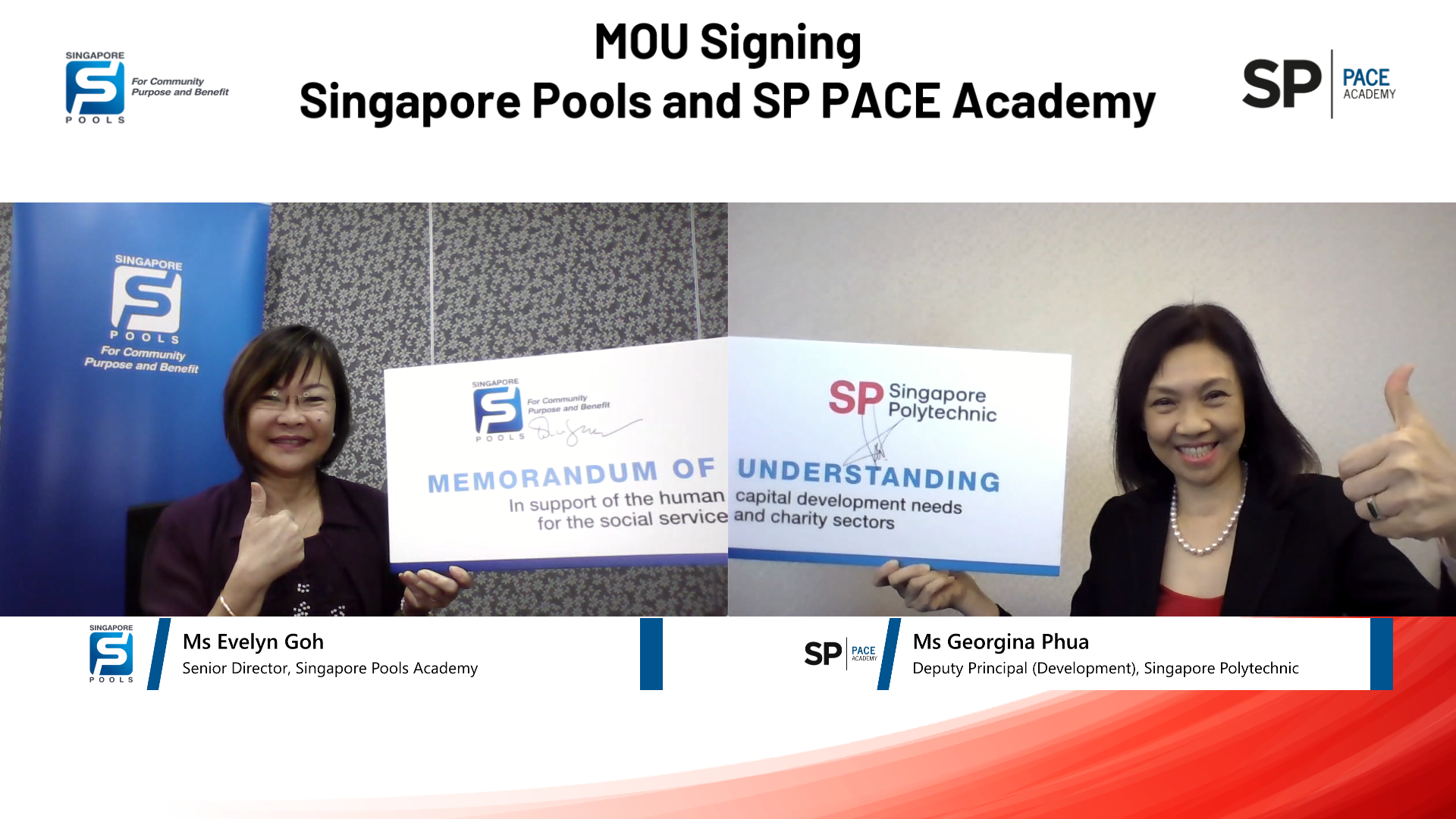 MoU Signing between Singapore Polytechnic PACE Academy and Singapore Pools