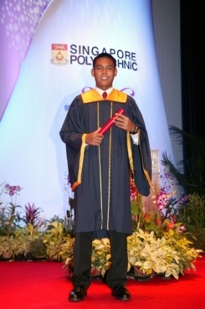 Graduation attire worn by male graduand.