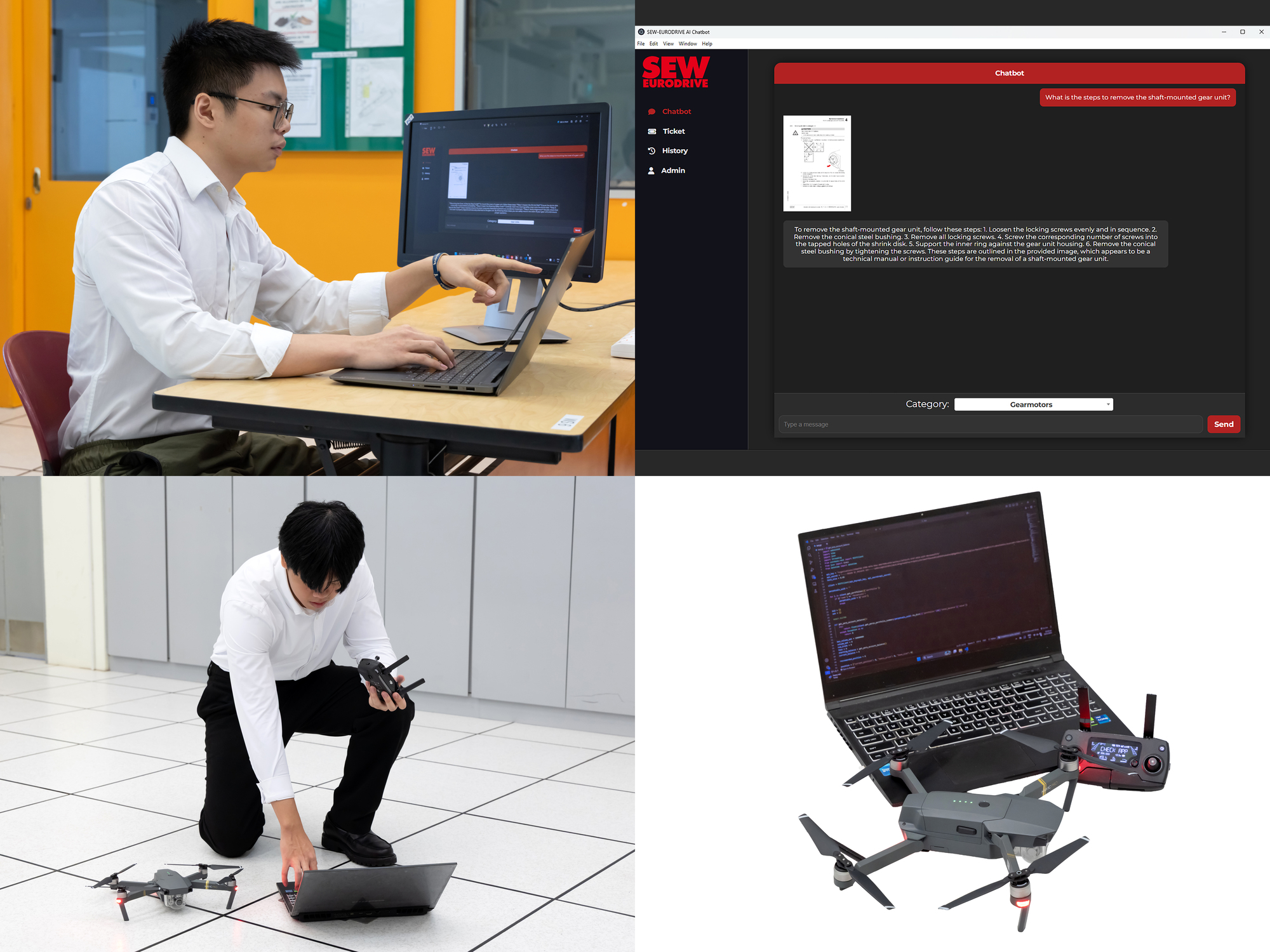 DC brushless motor with vision control
