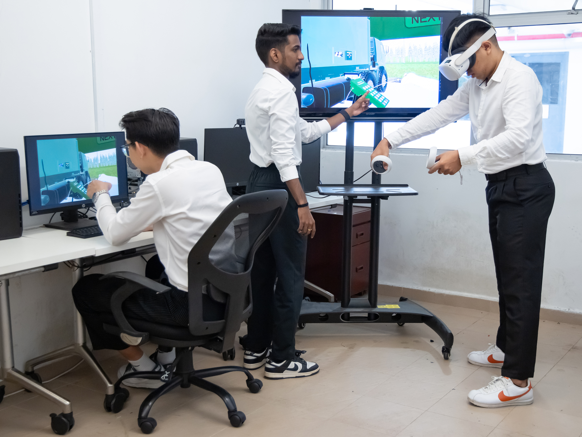 A quadcopter drone designed for search-and-rescue missions involving lifebuoy deployment.