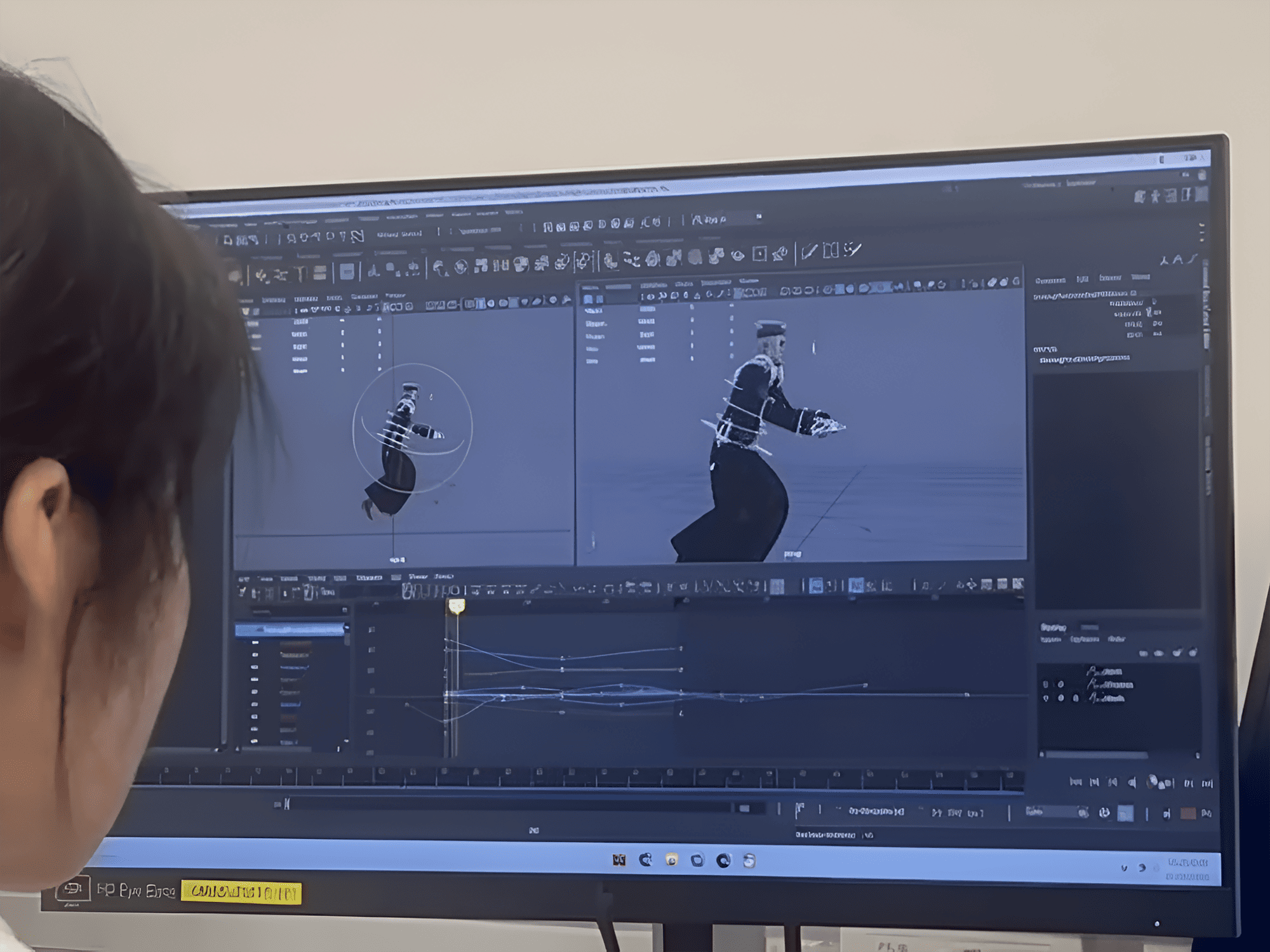 Students testing their work on the VR system.