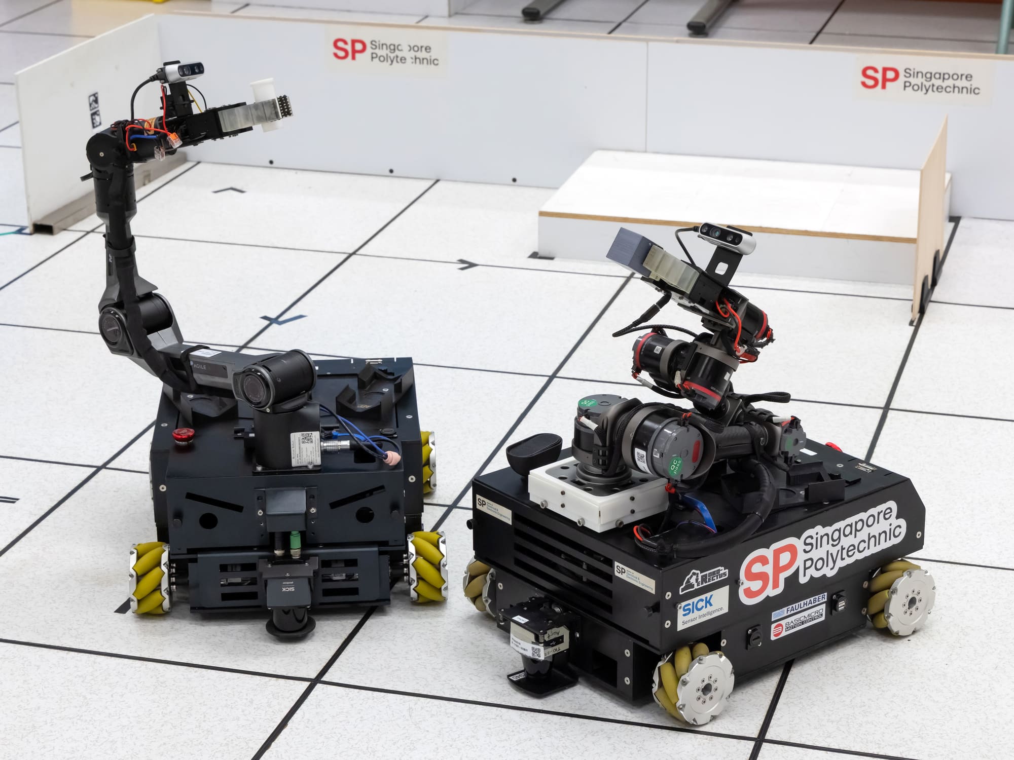 SP-EEE’s in-house–developed Autonomous Mobile Robots, SPlackie