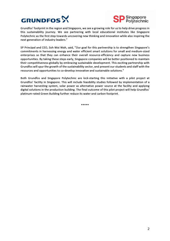 Press Release Grundfos partners with Singapore Polytechnic to develop smart sustainable solutions_24Nov10241024_2